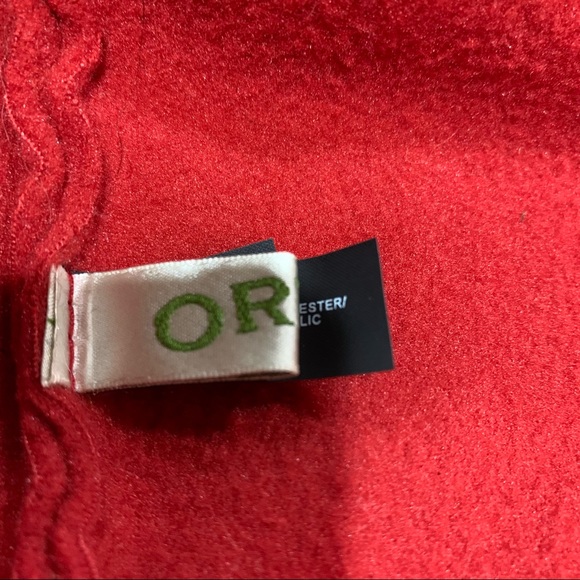 Orvis brand black faux fur hood hoodie warm red neck wrap scarf combo. Unusual - Picture 4 of 8